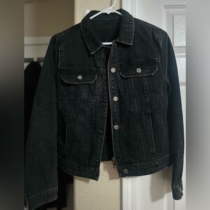 Zadig & Voltaire Kioky Used Denim Faded Black Zip Jacket